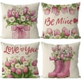 thumbnail image 1 of Valentines Day Pillow Covers 18x18 Inch Set of 4 Floral Vallentines Day Decorative Throw Pillow Covers Home Living Room Cushion Case Farmhouse Wedding Anniversary Decorations, 1 of 6