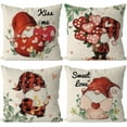 thumbnail image 1 of Valentines Day Pillow Covers 18x18 Inch Set of 4 Gnomes Love Heart Decorative Throw Pillow Covers Home Living Room Cushion Case Farmhouse Wedding Anniversary Decorations, 1 of 6
