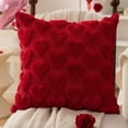 thumbnail image 1 of Valentines Day Pillow Covers 18x18 Inch Soft Plush Love Heart Pillow Covers Faux Fur Wool Decorative Anniversary Cushion Case for Sofa Home Decoration Christmas Birthday Valentines Mothers Day Decor, 1 of 6