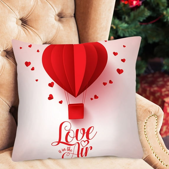 Valentines Day Pillow Covers 18x18 Inch Spring Farmhouse Red Heart Tree Love Decor Happy Valentine’s Day Throw Pillows Decorative Cushion Cases Home Bedroom Decorations Romantic Valentine Gift