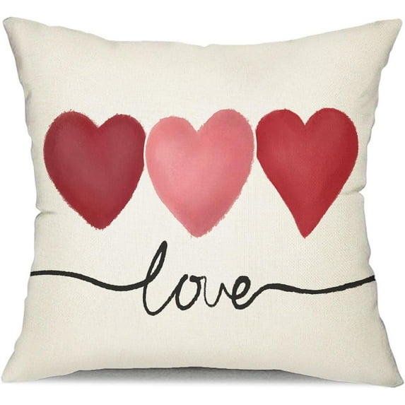 Valentines Day Pillow Covers 18x18 Pink Heart Love Valentines Day Pillows Winter Holiday Pillow Covers 18x18 Outdoor Pillowcase for Home Decor