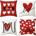 thumbnail image 1 of Valentines Day Pillow Covers 18x18, Red Love Heart Pillow Covers Decor for Home Couch Sofa, I Love You Valentine Pillows Decorative Throw Pillows Valentines Day Decorations Set of 4, 1 of 6