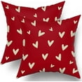 thumbnail image 1 of Valentines Day Pillow Covers 18x18 Set of 2 Red Love Heart Holiday Decorative Throw Pillows Romantic Valentine Themed Gifts Pillowcase Cotton Square Cushion Cover Decor for Home Couch Bed Soft, 1 of 6