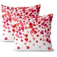 thumbnail image 1 of Valentines Day Pillow Covers 18x18 Set of 2 Red Pink Love Heart Decor Valentine''s Day Throw Pillows Mother''s Day Anniversary Decorative Pillowcase Square Outdoor Cushion Case for Sofa Couch, 1 of 6