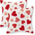 thumbnail image 1 of Valentines Day Pillow Covers 18x18 Set of 2, Red Pot Love Heart Valentines Throw Pillows Anniversary Valentines Day Decorative Pillowcase Outdoor Farmhouse Cushion Case for Couch Sofa Decor, 1 of 5