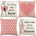 thumbnail image 1 of Valentines Day Pillow Covers 18x18 Set of 4, Heart Lock Valentines Day Decorations, I\u2018ll Hold You in My Heart Until I Can Hold You in Heaven Pillowcase for Couch, Valentines Day gifts for Him/Her, 1 of 6
