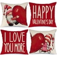 thumbnail image 1 of Valentines Day Pillow Covers 18x18 Set of 4 Valentines Day Decor for Home Love Heart Gnomes Happy Valentine Pillows Decorative Throw Pillows Valentines Day Decorations, 1 of 5