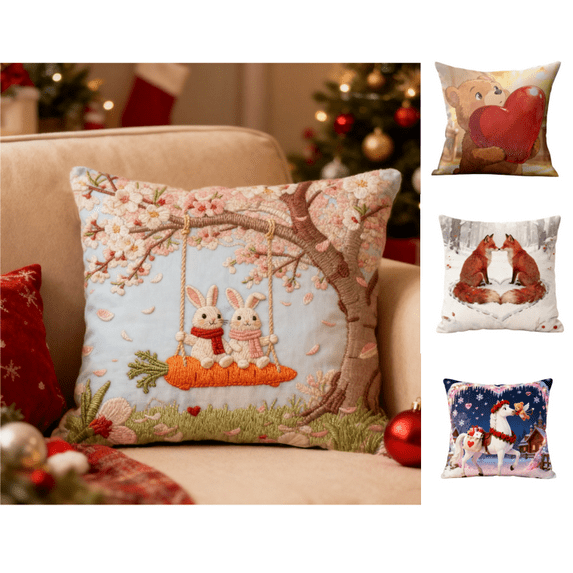 Valentines Day Pillow Covers 18x18 inch Valentines Day Printed Pillow cases, Throw Pillow Covers for Couch Bed Sofa, Anniversary Wedding Birthday Valentines Day Decorations