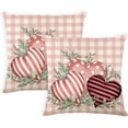 thumbnail image 1 of Valentines Day Pillow Covers 20x20 Inch Set of 2 Polka Dot Stripes Love Hearts Buffalo Plaid Decor Throw Pillow Covers Valentine Cushion Case Decoration for Sofa Couch Pink, 1 of 6