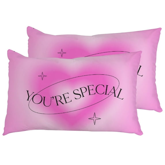 Valentines Day Pillow Covers, Valentines Decorations Indoor Standard Pillow Cases Set of 2, Ultra Soft Throw Pillow Covers for Couch Sofa Living Room Outdoor