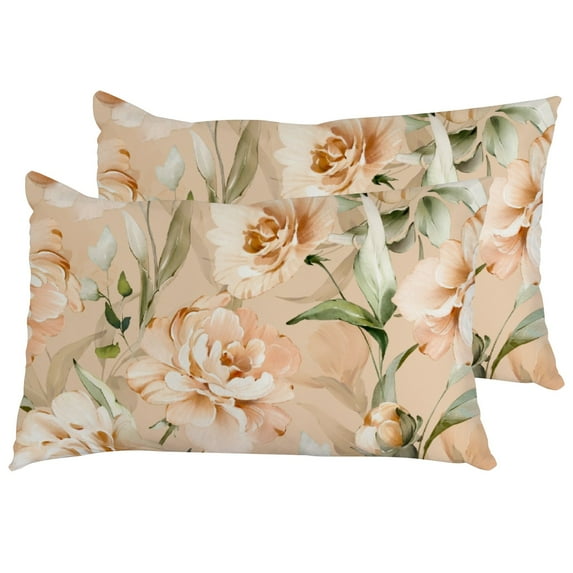 Valentines Day Pillow Covers Set of 2, Floral Watercolor Garden Flowers Roses Throw Pillowcase Cushion Case Farmhouse Sofa Home Decorations Wedding Anniversary Decor