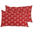 thumbnail image 1 of Valentines Day Pillow Covers Set of 2, Simple Hand Drawn Hearts Pillow Cases for Couch Sofa Living Room Outdoor Hello Valentines Day Home Decorations, 1 of 6