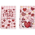 thumbnail image 1 of Valentines Day Pink Plaid Gnome Roses Love Hearts Kitchen Towels Dish Towels 18x26 Inch Home Decorations Hand Towels Set of 2 Drying Dishcloth, 1 of 5