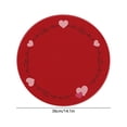 thumbnail image 1 of Valentines Day Placemats, Heart Shaped Placemat, Round Anniversary Wedding Table Decoration, Multicolor Linen Heat Resistant Durable Easy Care, 1 of 5