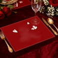 thumbnail image 1 of Valentines Day Placemats, Insulated Placemats, Heart Print Linen Table Mats for Holiday Party, Durable Linen Fabric with Reinforced Edging and Heat Resistant Design, 1 of 7