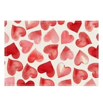 Valentines Day Placemats,Red Heart Valentine's Day Table Runner,18x12 Inches Anniversary Wedding Table Mats for Party Kitchen Dining Decoration