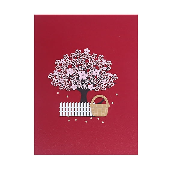 Valentines Day Pop Up Card, 3D Love Tree Hearts Couple Card, Happy Anniversary Card for Her, Wife, Husband, Him, Couple; Wedding Card, Valentines Cards, Mothers Day Card, 6x 8" Romantic Birthday Card