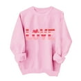 thumbnail image 1 of Valentines Day Pullover Sweatshirts Women Cute Heart Funny Valentine Sweater Tops Casual Long Sleeve Shirts, M Pink, 1 of 6
