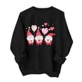 thumbnail image 1 of Valentines Day Pullover Sweatshirts Women Cute Heart Valentine Sweater Graphic Tops Casual Funny Long Sleeve Shirts, S Black, 1 of 6
