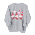 thumbnail image 1 of Valentines Day Pullover Sweatshirts Women Cute Heart Valentine Sweater Graphic Tops Casual Funny Long Sleeve Shirts, S Gray, 1 of 6