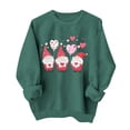 thumbnail image 1 of Valentines Day Pullover Sweatshirts Women Cute Heart Valentine Sweater Graphic Tops Casual Funny Long Sleeve Shirts, XS Green, 1 of 6
