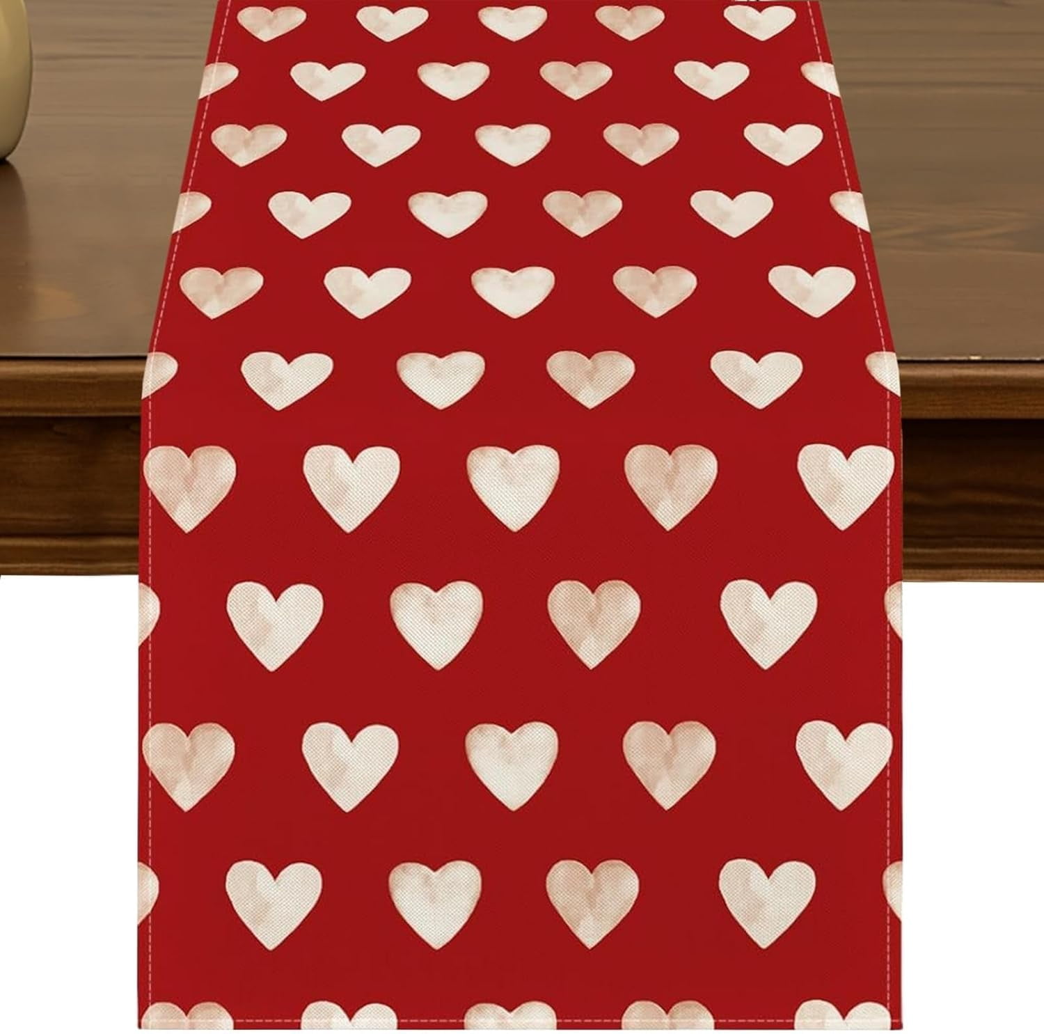Valentines Day Red Love Heart Table Runner 13x72 Inch Kitchen Dining ...