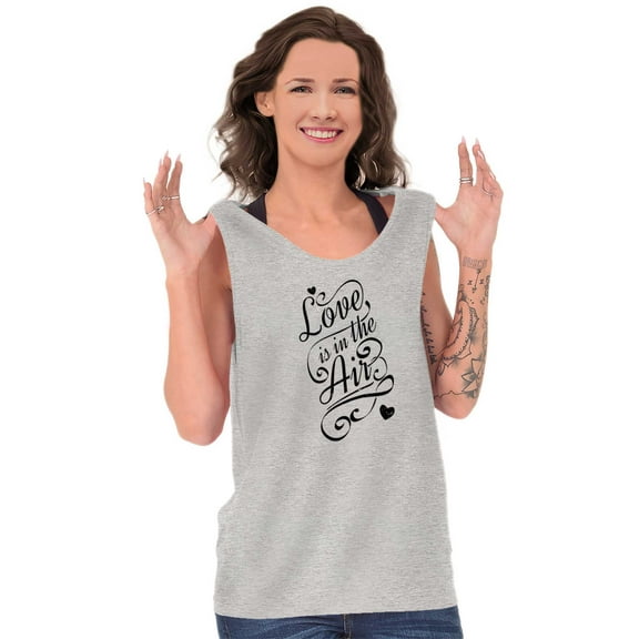 Valentines Day Romance Love In Air Tank Top Tee Shirt Women Brisco Brands S