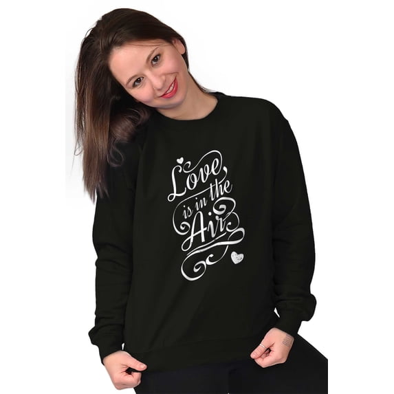 Valentines Day Romance Love In Air Women Crewneck Sweatshirt Brisco Brands X