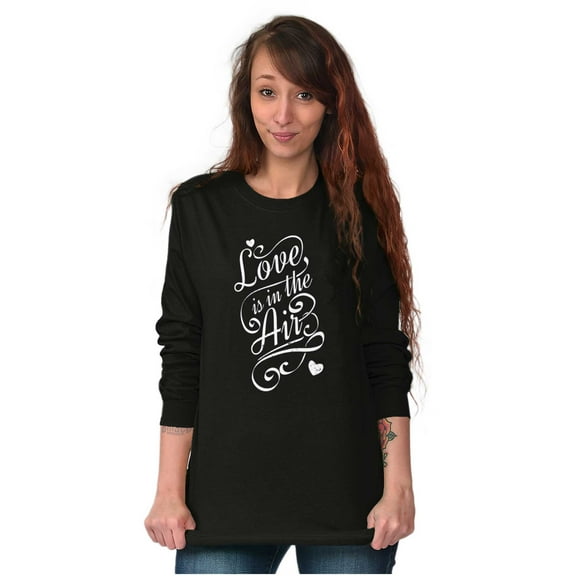 Valentines Day Romance Love In Air Women's Long Sleeve T Shirt Brisco Brands X
