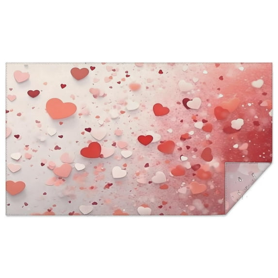 Valentines Day Romantic Heart Tablecloths Water Resistant Polyester Fabric Table Cloth for Kitchen Dining Holiday Dinner Spillproof Table Covers Rectangle 60x102 Inch Washable Tabletop Cover