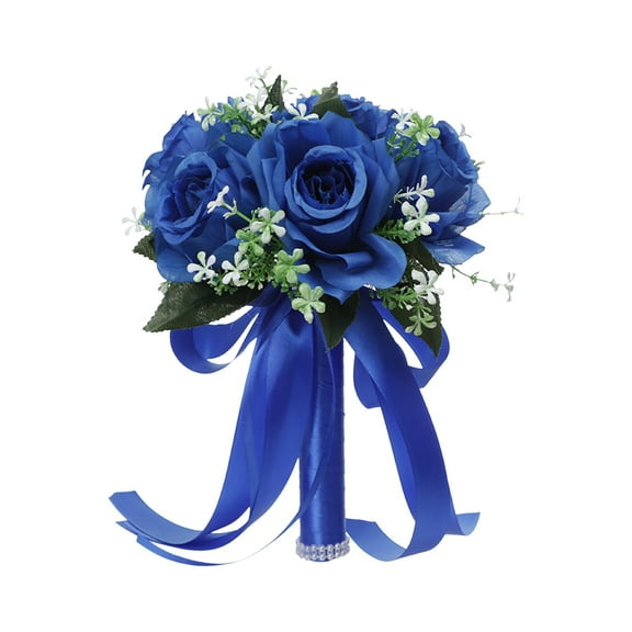 Valentines Day Romantic Wedding Bouquet Silk Roses Bridal Wedding Hand Bouquet Bridesmaid Holding Artificial Flowers Eternal Flower Love Gift for Wife Fiancee Couples Anniversary Bridal Decorations