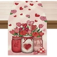 thumbnail image 1 of Valentines Day Roses Flowers Love Hearts Vase Cloth Table Runner Burlap Table Decoration for Home Kitchen Dining Dinner Indoor Holiday Farmhouse Decor 13x120 Inch, 1 of 6