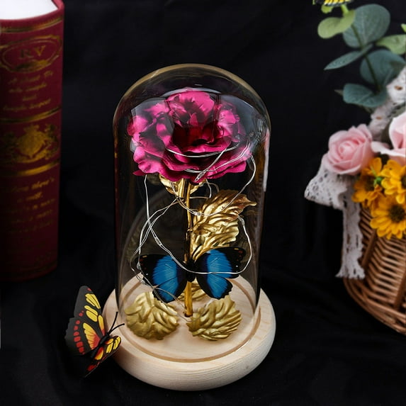 Valentines Day Roses Ornament with LED Light, Valentine's Day Table Decorations, Dining Room Decor Happy Valentines Decor, Valentine Gifts(1PC)