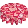 thumbnail image 1 of Valentines Day Round Tablecloth 60 Inch for 14th February Romantic Hearts Decorative Table Cloth Table Covers with Washable Polyester for Home Kitchen Dining Table Outdoor Wedding Party, 1 of 6