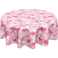 thumbnail image 1 of Valentines Day Round Tablecloth 60 Inch Mothers Day Pink Love Hearts Romantic Table Cloth Valentines Decorations Tablecloth Washable Polyester Table Cover For Kitchen Dining Room Party Home Decor, 1 of 6