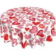 thumbnail image 1 of Valentines Day Round Tablecloth 60 Inch Red Heart Table Cloth Water Resistant Washable Polyester Valentine''s Day Table Cover for Kitchen Dining Table Party Decor, 1 of 6