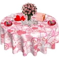 thumbnail image 1 of Valentines Day Round Tablecloth 60 Inch Valentines Day Hearts Love Tablecover Waterproof Table Cloth for Kitchen/Home Decoration, 1 of 7