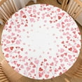 thumbnail image 1 of Valentines Day Round Tablecloth Fitted Best for 36"-40" Watercolor Pink Heart Table Cloth Elastic Edge Water-Resistant Washable Red Love Table Cover for Happy Party Picnic Outdoor Indoor Decor, 1 of 4