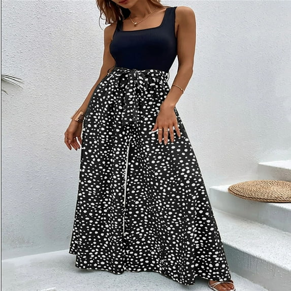 Valentines Day SEMPAI Fashion Women's Strap Jumpsuit Spring And Summer New Print Casual Jumpsuit Women's Summer savings