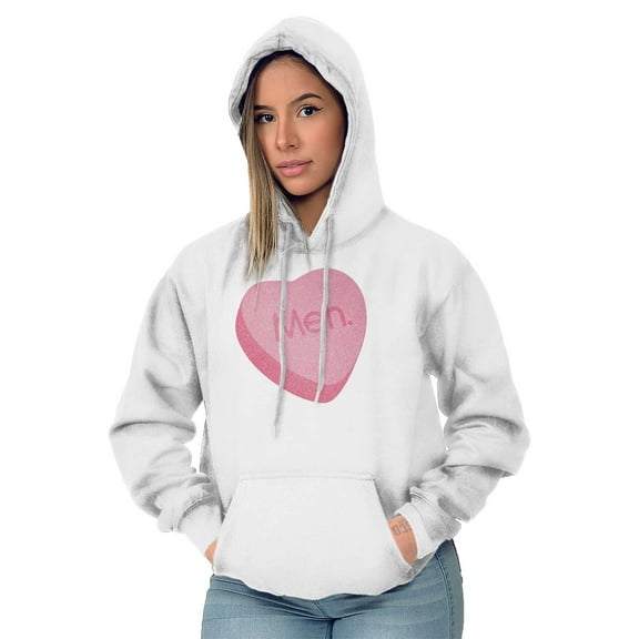 Valentines Day Sarcastic Candy Heart Hoodie Sweatshirt Women Brisco Brands L