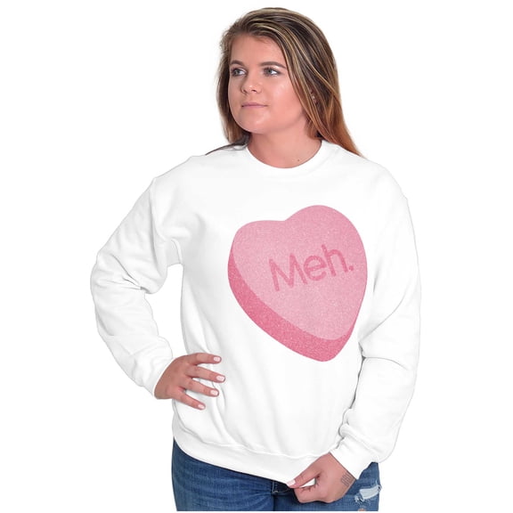 Valentines Day Sarcastic Candy Heart Women Plus Size Crewneck Sweatshirt Brisco Brands 2X