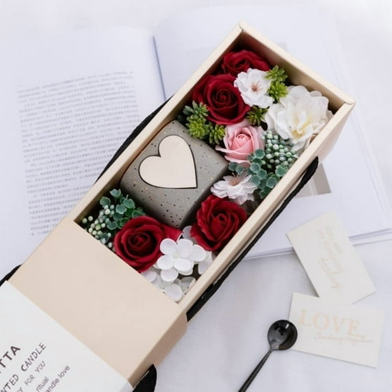 Valentines Day Scented Candle Gift Box | Romantic Set • Luxury Soy Wax Candles • Elegant Fragrance Collection • Beautifully Gift Packaged | Perfect for Home Décor, Romantic Dinner, Relaxation