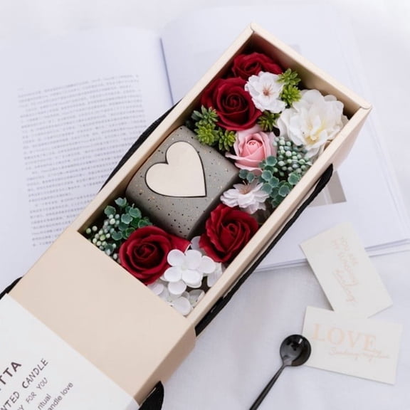 Valentines Day Scented Candle Gift Box | Romantic Set • Luxury Soy Wax Candles • Elegant Fragrance Collection • Beautifully Gift Packaged | Perfect for Home Décor, Romantic Dinner, Relaxation