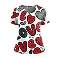 thumbnail image 1 of Valentines Day Scrub Tops Women V-Neck Scrubs Top Stretch and Moisture Wicking Nurse Working Uniform, 1 of 4