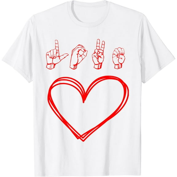 Valentines Day Shirt | I Love You Heart Hand Sign Language T-Shirt100% cotton