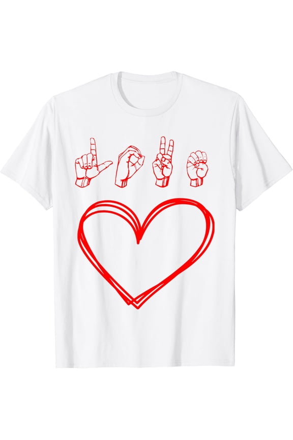 Valentines Day Shirt | I Love You Heart Hand Sign Language T-Shirt100% cotton