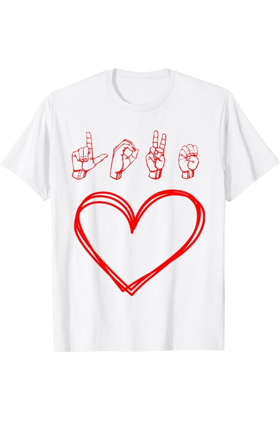 Valentines Day Shirt | I Love You Heart Hand Sign Language T-Shirt