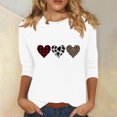 thumbnail image 1 of Valentines Day Shirt for Women, Graphic Tees Valentines, 3/4 Sleeve T Shirts Fashionable Women's Pullover Blouse Printed Casual Crew Neck 3/4 Sleeves Top, 1 of 4