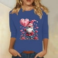 thumbnail image 1 of Valentines Day Shirt for Women, Graphic Tees Valentines, 3/4 Sleeve T Shirts Fashionable Women's Pullover Blouse Printed Casual Crew Neck 3/4 Sleeves Top, 1 of 4