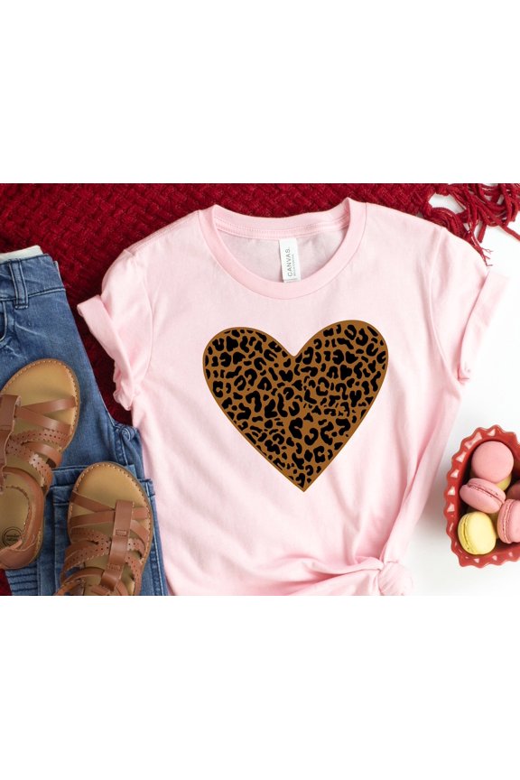 Valentines Day ShirtLeopard heart ShirtValentines Day Shirts For Women Heart Shirt Cute Va